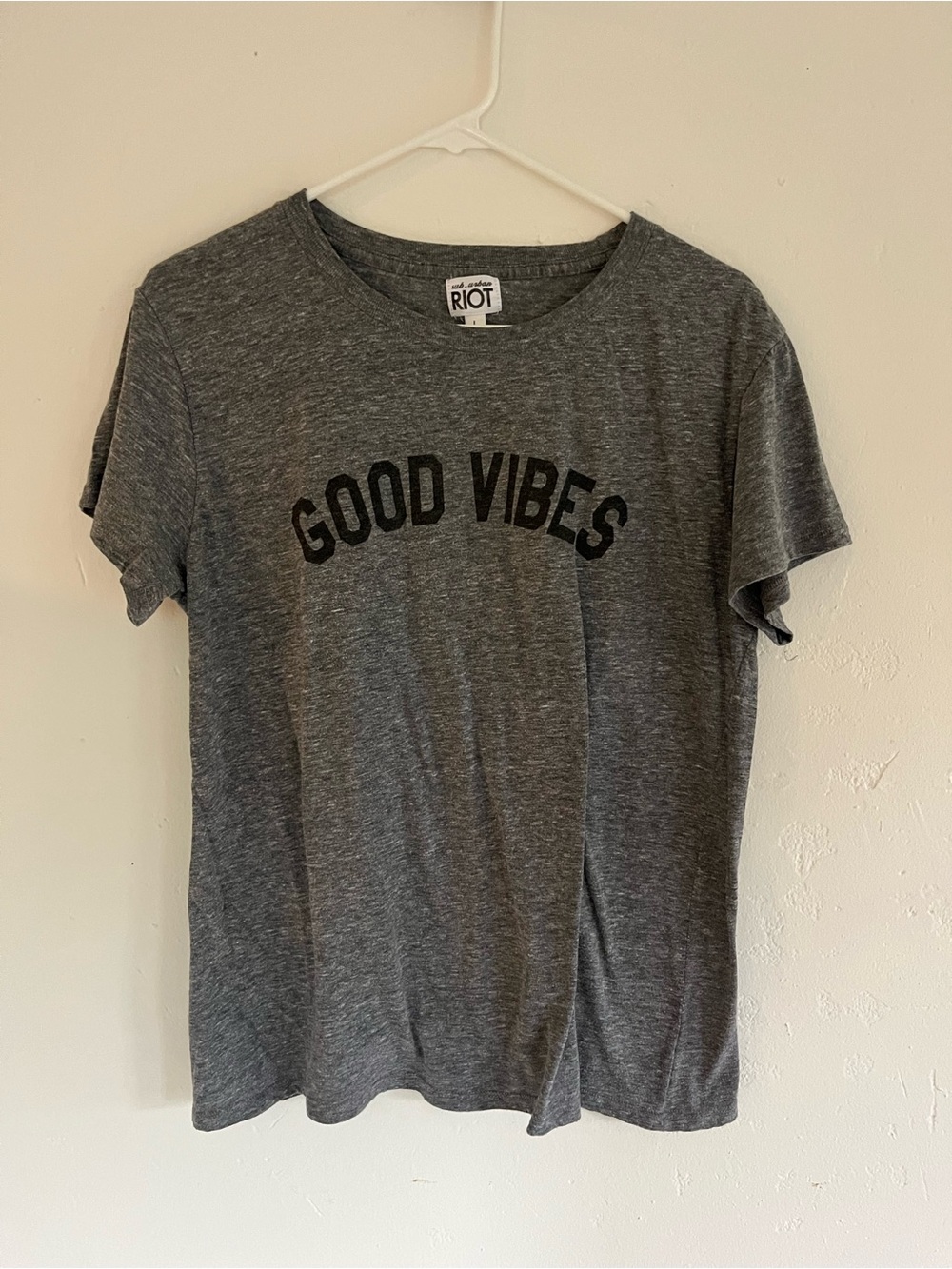 Sub_Urban Riot Heather Gray 'Good Vibes' Crew Tee